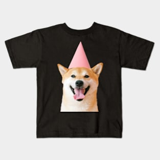 Cutest dog in birthday hat Kids T-Shirt